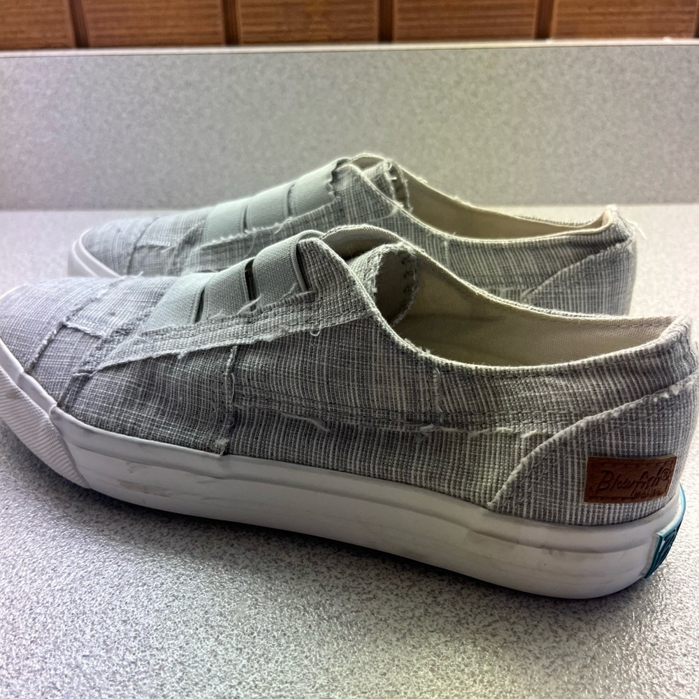 Like New Blowfish slip on grey sneakers